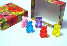 RESIN GUMMY BEAR DIY Flatback Cabochons Jelly Belly Bears In Gift Box Ki... - £5.18 GBP