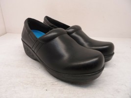 Dr. Scholls Women&#39;s Dynamo Slip-On Casual Work Clogs Black Leather Size 8M - £33.58 GBP