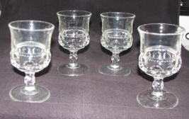 Indiana Glass Clear 6 oz Kings Crown Thumbprint Goblet 5 3/4&quot; Stemware S... - £23.29 GBP