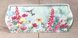 Gretchen Clasby Hummingbird Garden 15 Inch Melamine Serving Tray Bird Flowers - £12.66 GBP