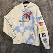MTV Sweater Mens Medium Music Logo Hoodie Pullover Fleece Graphic Print ... - £18.00 GBP