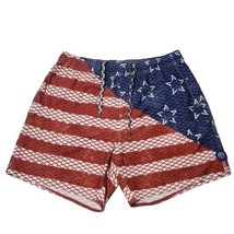 Aftco Swim Trunks Mens XL American Flag Red White Blue Mesh Lined Drawst... - $25.73