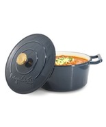 MegaChef 5.3 Quarts Round Enameled Cast Iron Casserole Lid Gradient Dark... - $82.75
