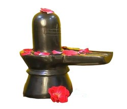 Terrapin Trading 7&quot; Giant 1.7kg Black Marble Shiva Lingam Shivling Puja Mahadev - £56.53 GBP