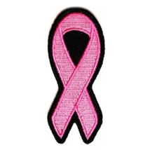 PINK RIBBON IRON ON PATCH 3" Breast Cancer Awareness Sew Embroidered App... - $3.95