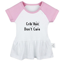 Crib Hair Don&#39;t Care Funny Dresses Newborn Baby Princess Dress Ruffles S... - £10.26 GBP