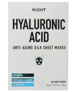 Night Skincare Hyaluronic Acid Anti-Aging Silk Sheet Masks 10 Count EXP ... - £22.06 GBP