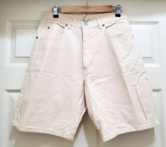 Bolero Women&#39;s Size 13/14 Cream High Rise Bermuda Shorts Flat Front Vintage - £20.13 GBP