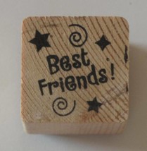 Best Friends Small Rubber Stamp by Stampabilities 1&quot; x 1&quot; - £3.04 GBP