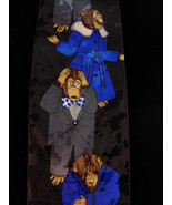Designer Handmade silk tie - Monkeys in smoking jackets - renaissance gi... - £99.55 GBP