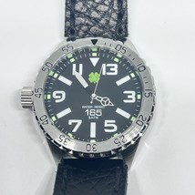 Lucky Brand 1657FT Water Resistant Black Leather Strap Watch, Working! - £34.39 GBP