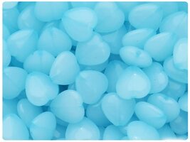 BeadTin Light Blue Translucent 14mm Heart Plastic Craft Beads (60pcs) - $2.39