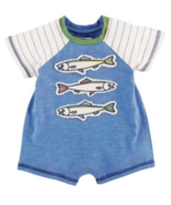 Mud Pie Kids Fishing Fish Applique Boys 1 Pc Shorts Romper Shortall Set ... - $25.34 CAD