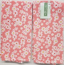 Set of 2 Same Thin Printed Tea Towels (15&quot;x25&quot;) SPRING WHITE FLOWERS ON ... - £9.29 GBP