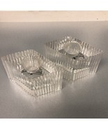 Pair Vtg Gallery Originals 1984 24% full lead crystal Cut Glass Candleho... - $44.57 CAD