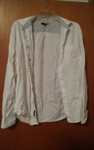 000 Mens Large Fitted Murano Button Down Long Sleeve White Shirt - £15.74 GBP