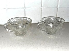 Vintage Punchbowl Glasses Used Matching Set of 2 Grapevines - $18.70