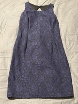 Jennifer Lopez Navy Blue Jacquard Sleeveless Shift Dress Size 10 - $218.96 MXN