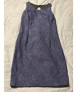 Jennifer Lopez Navy Blue Jacquard Sleeveless Shift Dress Size 10 - €10,06 EUR