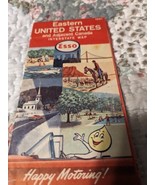 Vintage 1961 Esso Gas Eastern US &amp; Adjacent Canada Interstate folding map - £6.20 GBP