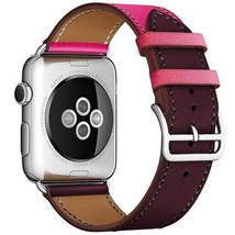 High quality Leather loop Band Apple Watch Band 16 wine red  38mm or 40m... - £11.68 GBP