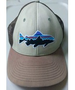 Patagonia Fitz Roy Trout Fish Cap Trucker Hat Tan Brown U1 - $19.91 CAD
