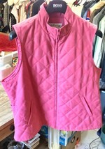 Orvis Solid Pink Insulated Full Zip Pockets Womens Jacket Size L - £38.17 GBP