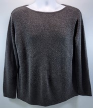L) Woman Express World Brand Acrylic Gray Sweater Large - $9.89