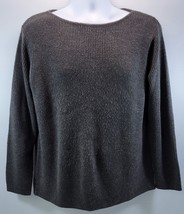 L) Woman Express World Brand Acrylic Gray Sweater Large - £7.88 GBP