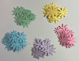 Small Daisy Flowers Die Cut Scrapbook Embellishment Cards Mixed Pastel Colors - £1.31 GBP