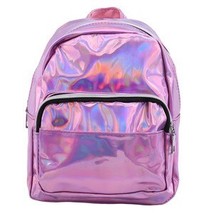 2022  Silver Pink Fashion Laser Backpack Women Girls Bag Holographic Small Size  - £15.20 GBP