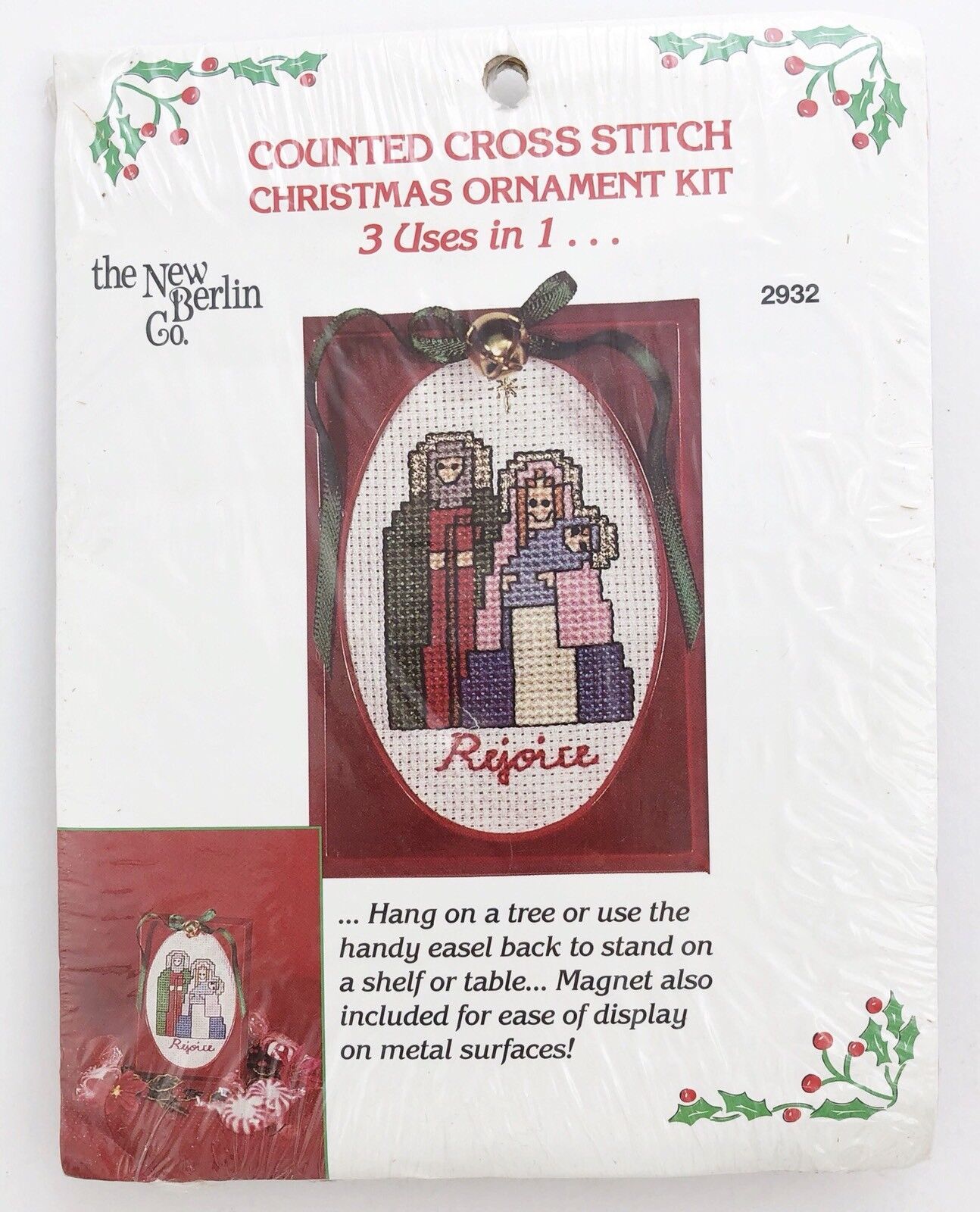 Vintage Counted Cross Stitch Kit Holy Family Christmas Ornament New Berlin Co  - $14.59