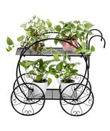 Metal Plant Display Stand Flower Pot Rack 2-Tier Garden Cart Indoor Outd... - $908.24 MXN
