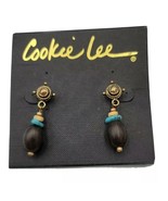 NEW, FAUX TURQUOISE COOKIE LEE DANGLE EARRINGS - 51645 - $6.84 CAD
