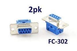 2-Pk Db9 Female Idc Crimp Connector For Flat Ribbon Cable, Fc-302-2 - £11.98 GBP