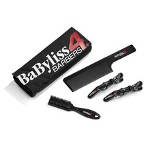 BaByliss BBARBKIT 4 Barbers Essential Barber Kit Cape, Hair Clips, Brush... - £31.43 GBP