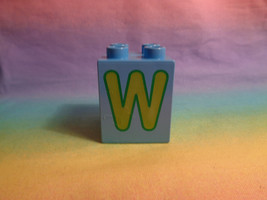 LEGO Duplo Replacement Light Blue Brick Alphabet Letter W 2 X 2 Dot - £0.89 GBP