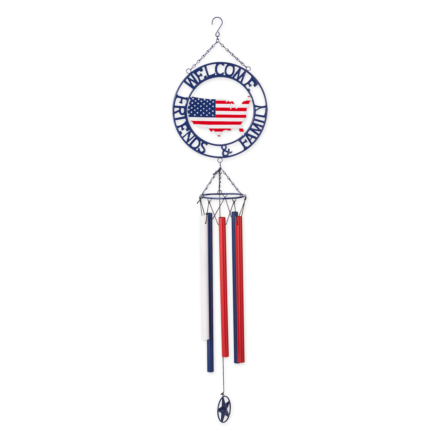 Weathervane Wind Chime - Patriotic Welcome Friends &amp; Family - $45.14