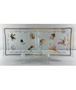 Vintage 1994 Warner Bros Glass Gold Trimmed 6 x 14.5 in Domed Tray RARE - $79.19