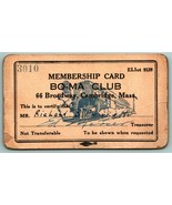 1930s Membership Card BO-MA Club Cambridge Massachusetts MA 66 Broadway G1 - $15.79