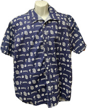 MLB San Diego Padres Mens Blue Button Down Hawaiian Shirt Size Adult XL - $30.40