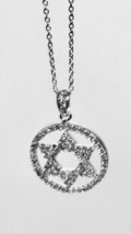 Cubic Zirconia (CZ) Star of David Pendant .925 Sterling Silver Necklace - £47.30 GBP