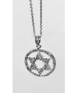 Cubic Zirconia (CZ) Star of David Pendant .925 Sterling Silver Necklace - £47.47 GBP
