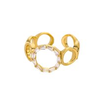 Geometric Irregular Stainless Steel Rings For Women Girls Cubic Zirconia... - £19.66 GBP