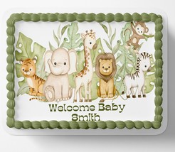 SAFARI BABY SHOWER Cake Topper Edible Image Jungle baby shower Edible Image Safa - £16.58 GBP+