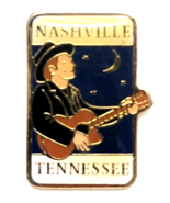 Nashville TN Souvenir Lapel Pin Guitar Musician Moon Design Country Musi... - $17.75 CAD