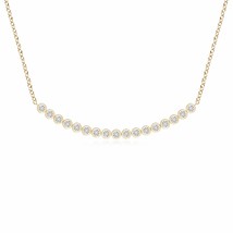 ANGARA Natural Diamond Curved Bar Pendant Necklace in 14K Gold (HSI2, 0.66 Ctw) - £871.55 GBP