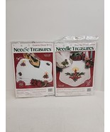 2 Needle Treasures Cross Stitch Kits Candleglow Table Runner Kit and 4 P... - £35.46 GBP