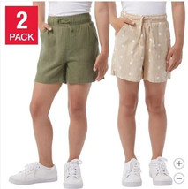 32 Degree Youth Girls Size Small 7/8 2-Pack Linen Blend Shorts NWT Machi... - £6.95 GBP