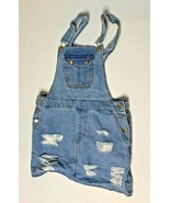 Forever 21 Womens Sz S Skirt Overalls Jean Light Wash Distressed Jumper - £11.24 GBP